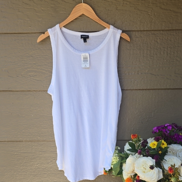 Torrid White Triblend Wide Neck Rib Trim Tank 2x NEW - Picture 6 of 9